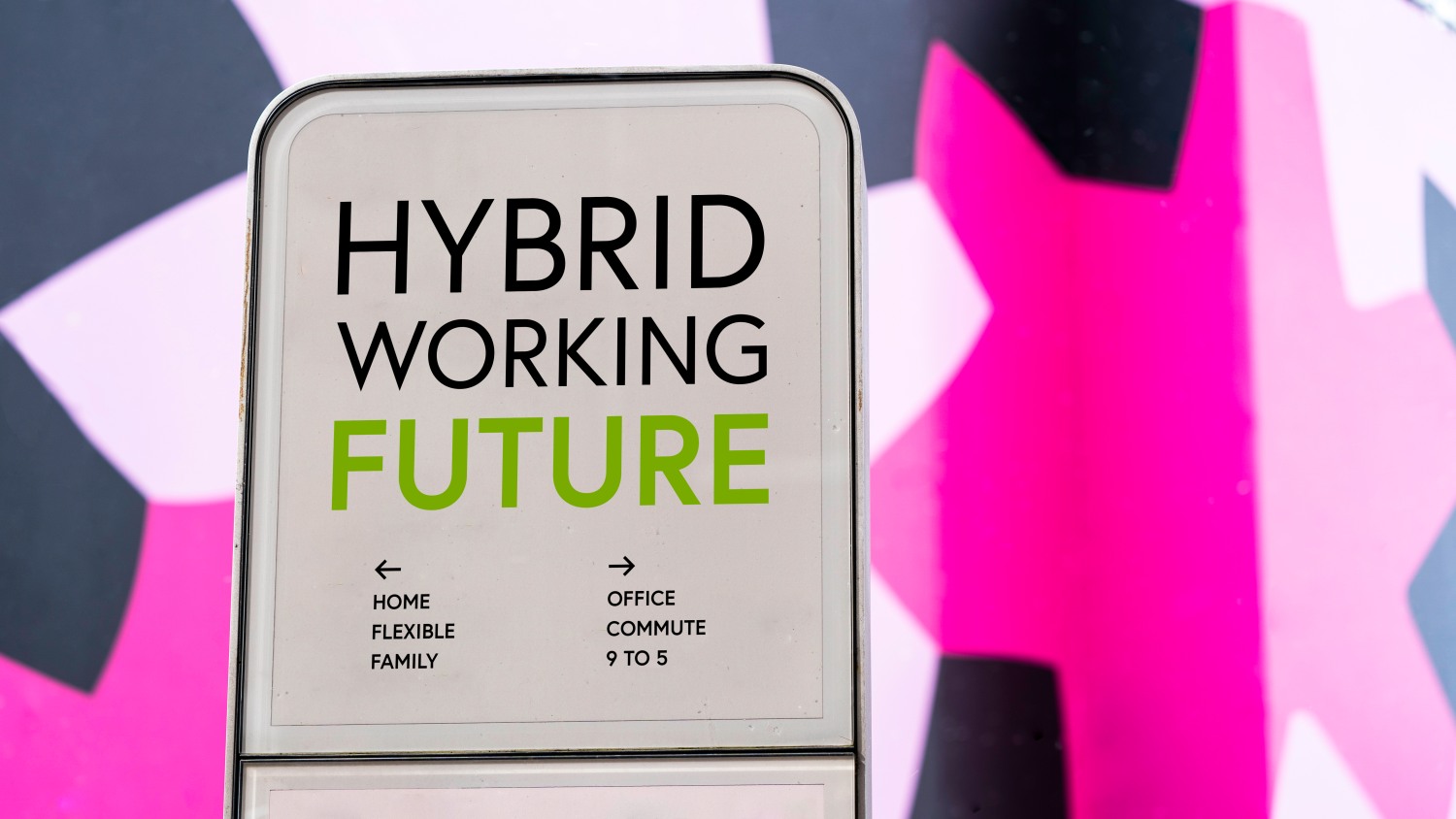 Hybrid work model in the future with colours