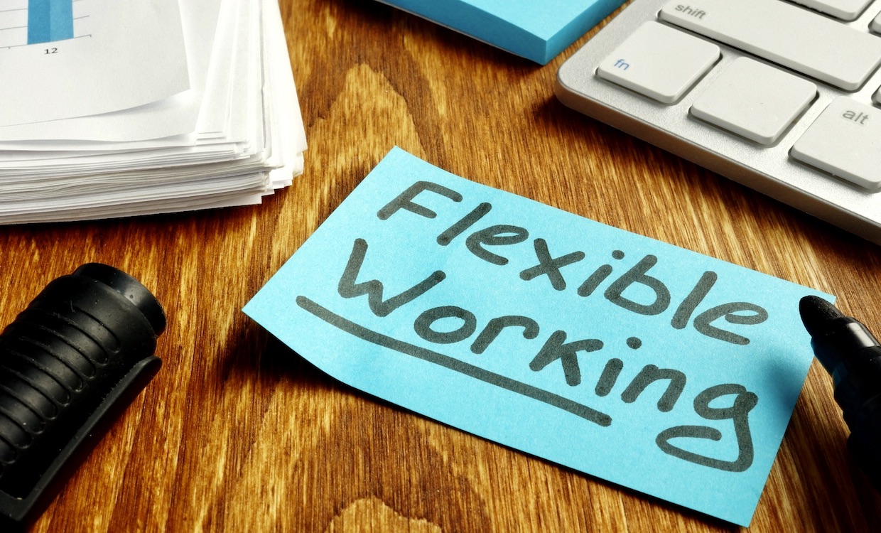 Flexible,working,policy,concept.,piece,of,paper,on,table.