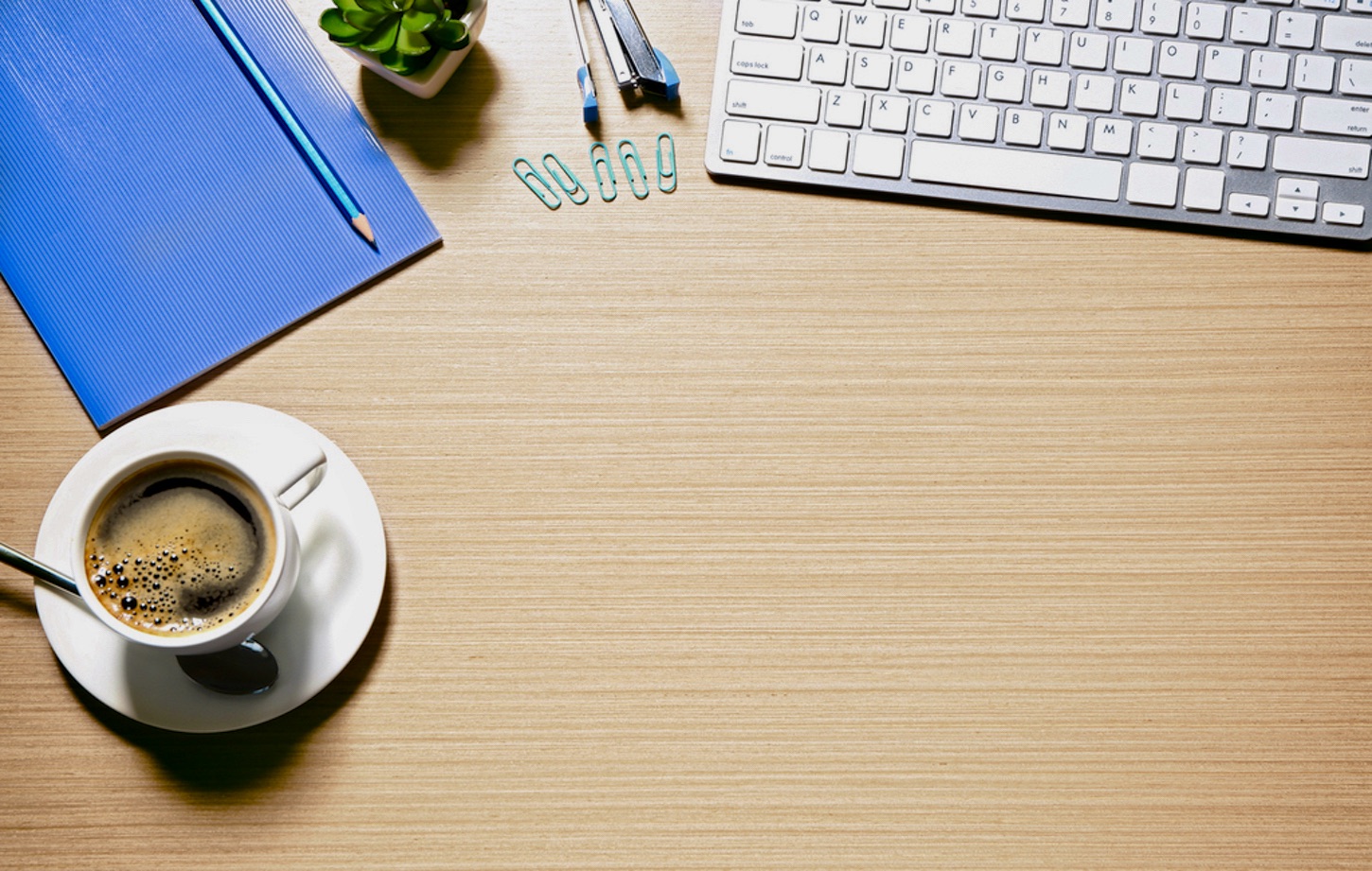 Cup,of,coffee,with,office,tools,on,wooden,background