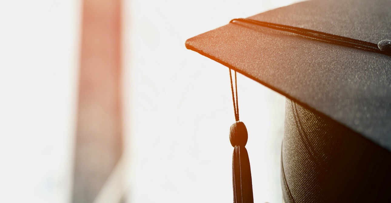Graduation,,close,up,student,hats,in,during,commencement,success,graduates